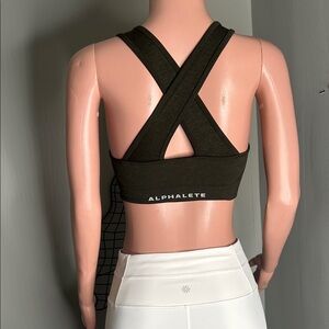 Alphalete Olive Crisscross Back Sports Bra
